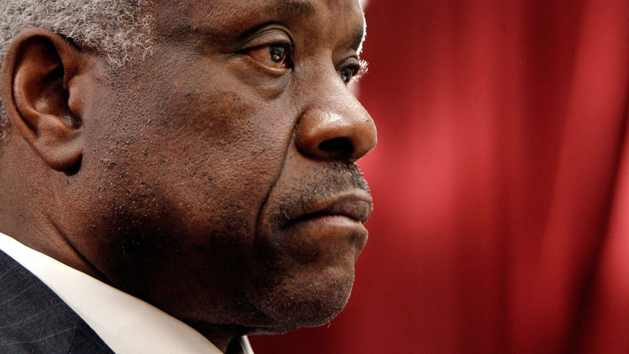 U.S. Supreme Court Justice Clarence Thomas testifies before the House Financial Services and General Government Subcommittee on Capitol Hill March 13, 2008 in Washington, DC.