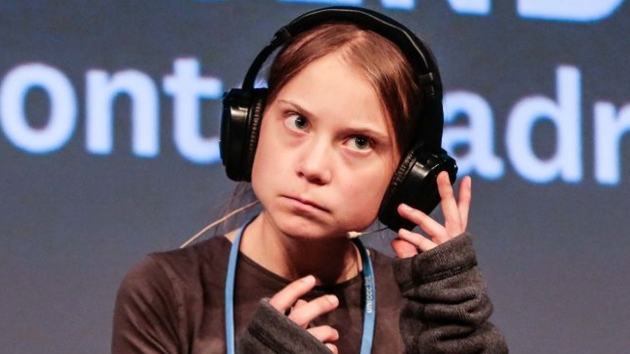 Swedish Climate activist Greta Thunberg attends the Youth Climate-Fridays press conference at La Casa Encendida on December 6, 2019 in Madrid, Spain.