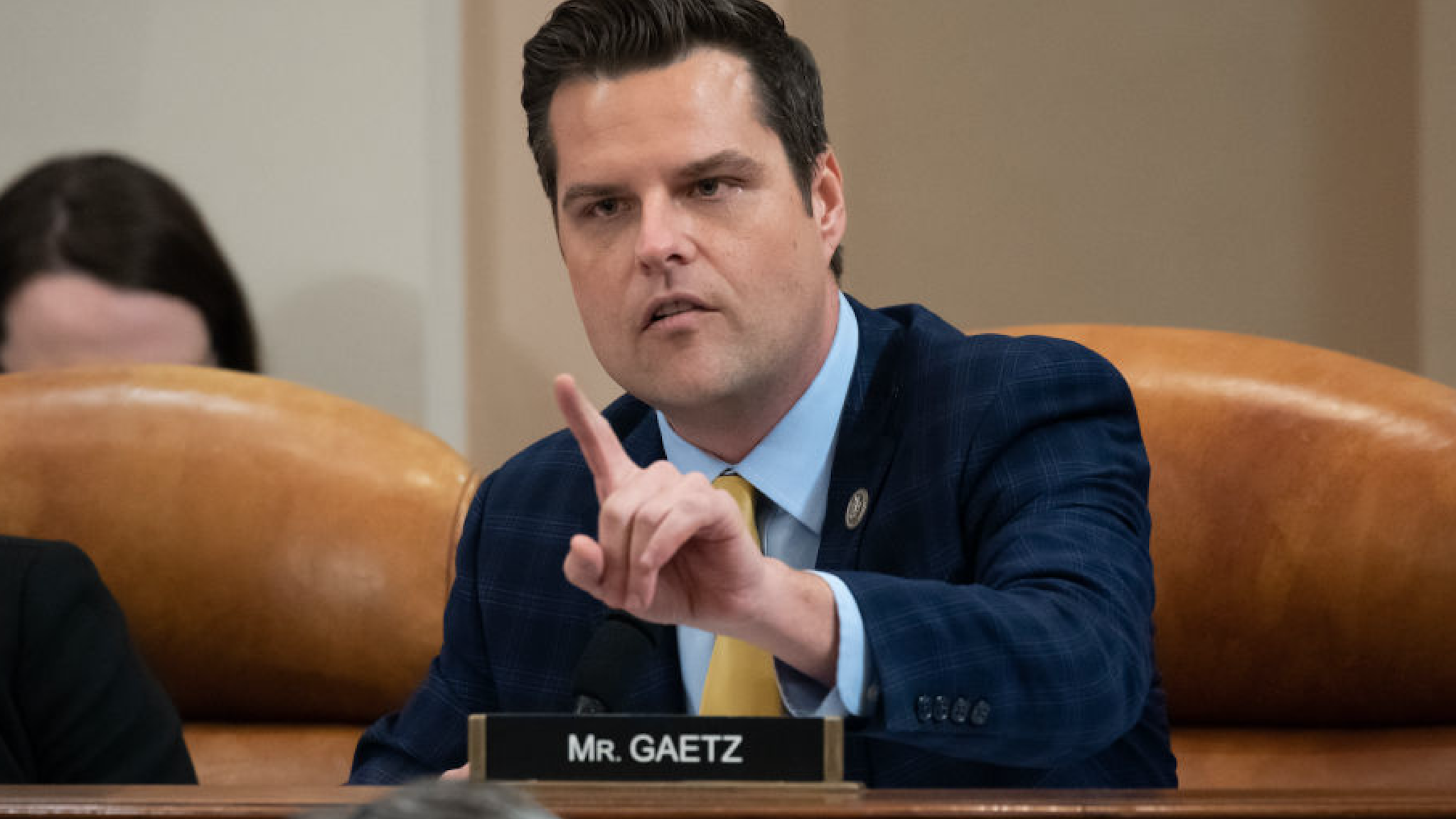 Rep. Matt Gaetz (R-FL) speaks during testimony by constitutional scholars before the House Judiciary Committee in the Longworth House Office Building on Capitol Hill December 4, 2019 in Washington, DC.