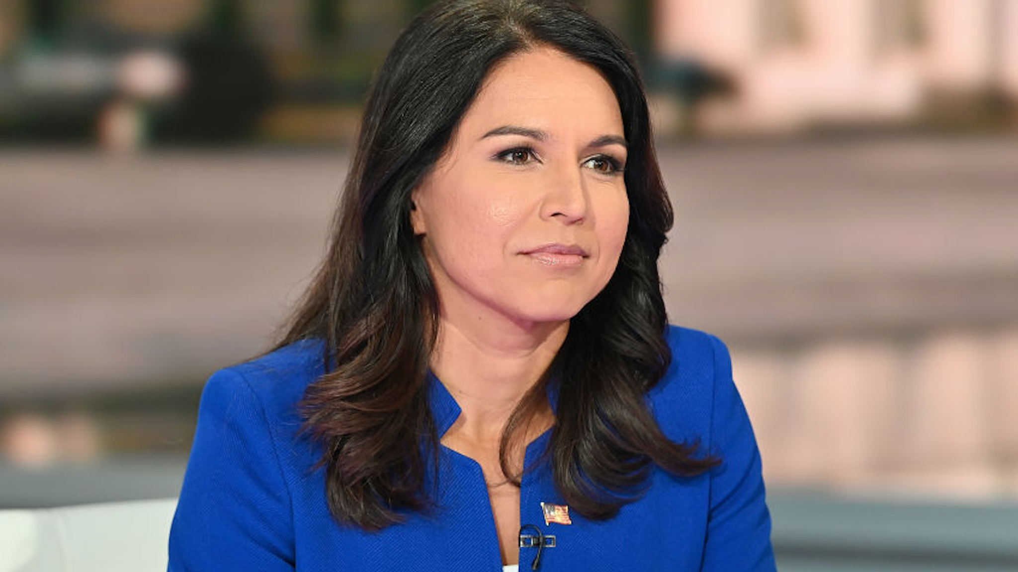 Democratic Presidential Candidate Tulsi Gabbard visits "FOX & Friends" at Fox News Channel Studios on September 24, 2019 in New York City.