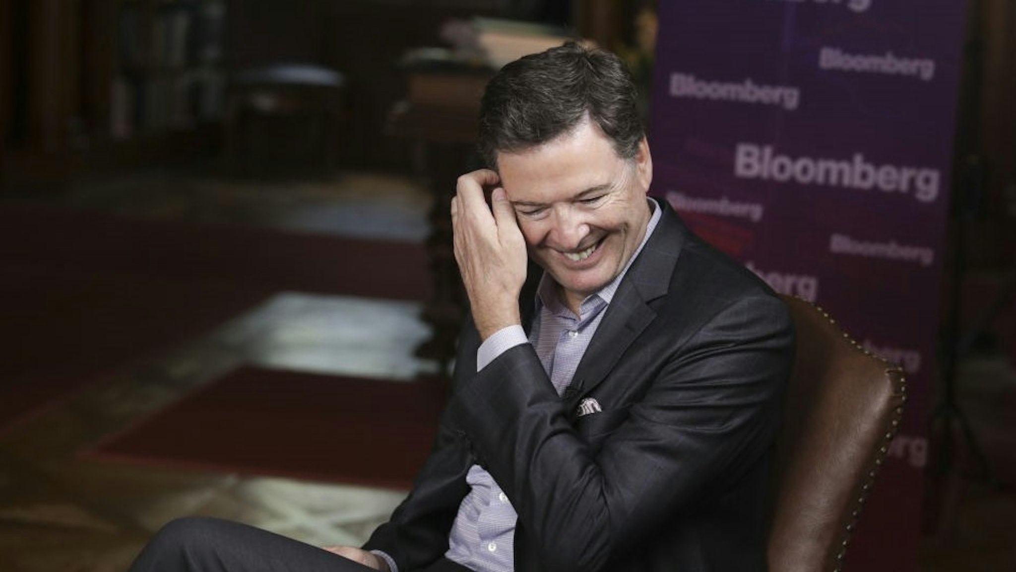 James Comey, former director of the Federal Bureau of Investigation (FBI), reacts during a Bloomberg Television interview in Salzburg, Austria, on Friday, June 21, 2019. Comey said he hopes President Donald Trump isnt impeached because "that would let the American people off the hook." Photographer: