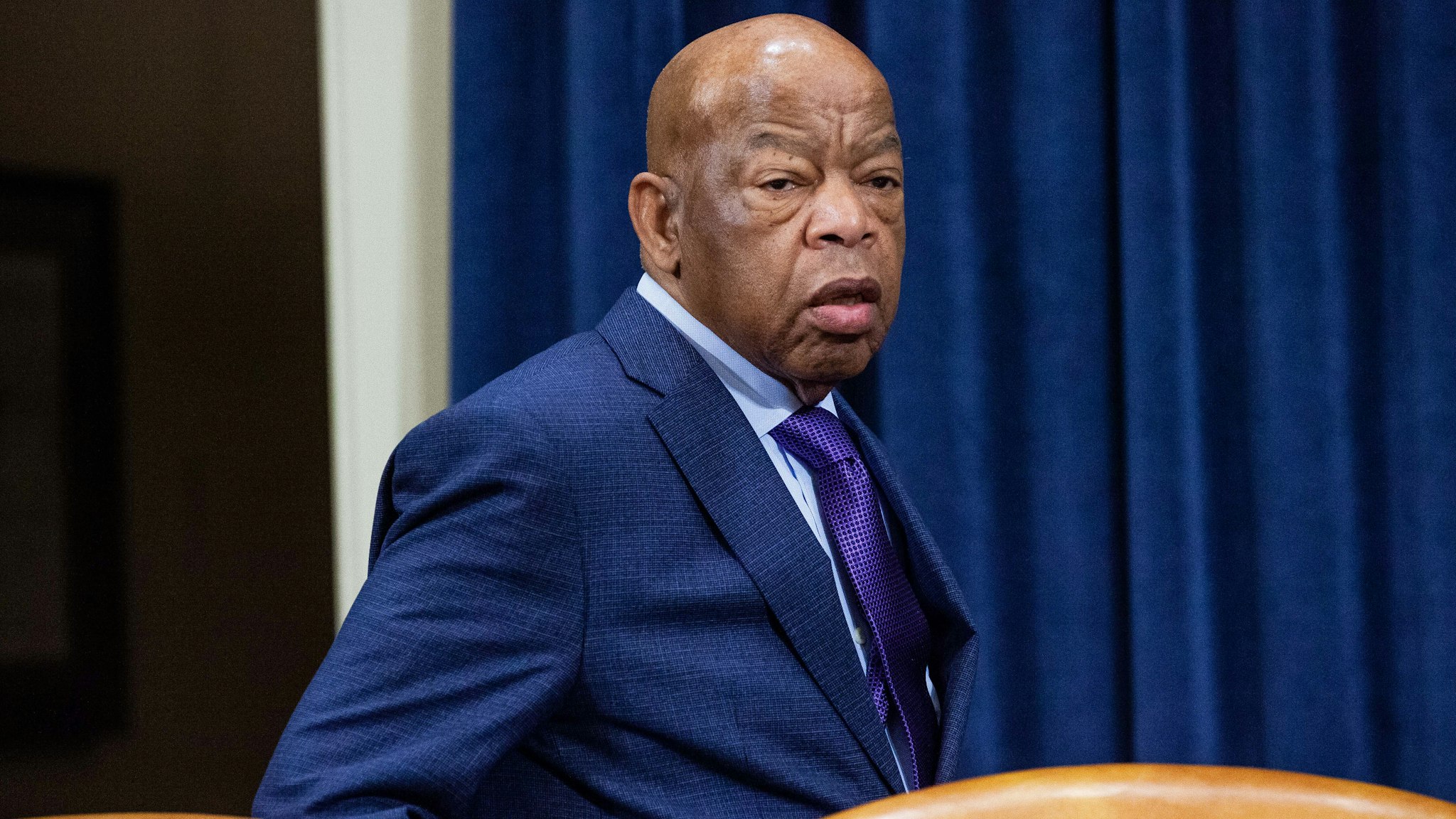 Representative John Lewis, a Democrat from Georgia and chairman of the House Ways and Means Oversight Subcommittee, arrives for a hearing with Steven Mnuchin, U.S. Treasury secretary, not pictured, in Washington, D.C., U.S., on Thursday, March 14, 2019. Mnuchin said if Congress sends him a request for President Donald Trump's tax returns, he'll consult with the agency's legal department and follow the law.