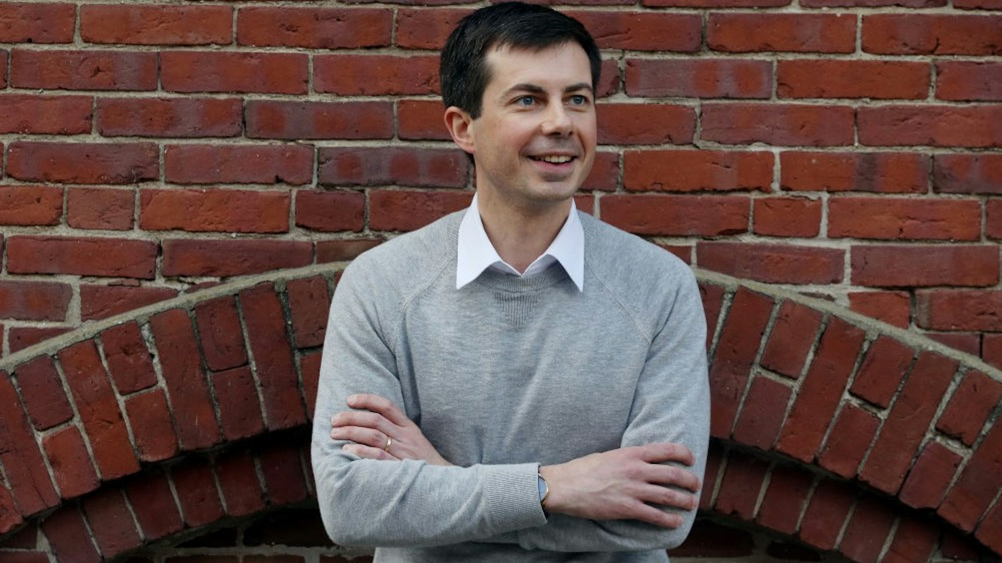 Pete Buttigieg, mayor of South Bend, IN, stands for a portrait after speaking at Gibson's Bookstore in Concord, NH on April 6, 2019. Buttigieg recently launched a presidential exploratory committee.