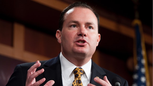 Sen. Mike Lee, R-Utah, participates in a news conference on Wednesday Oct. 12, 2011...