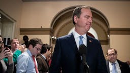 Adam Schiff House impeachment manager Rep. Adam Schiff (D-CA) arrives to speak to reporters during a brief media availability before the start of the impeachment trial at the U.S. Capitol on January 21, 2020 in Washington, DC. The Senate impeachment trial of U.S. President Donald Trump resumes on Tuesday. (Photo by Drew Angerer/Getty Images)