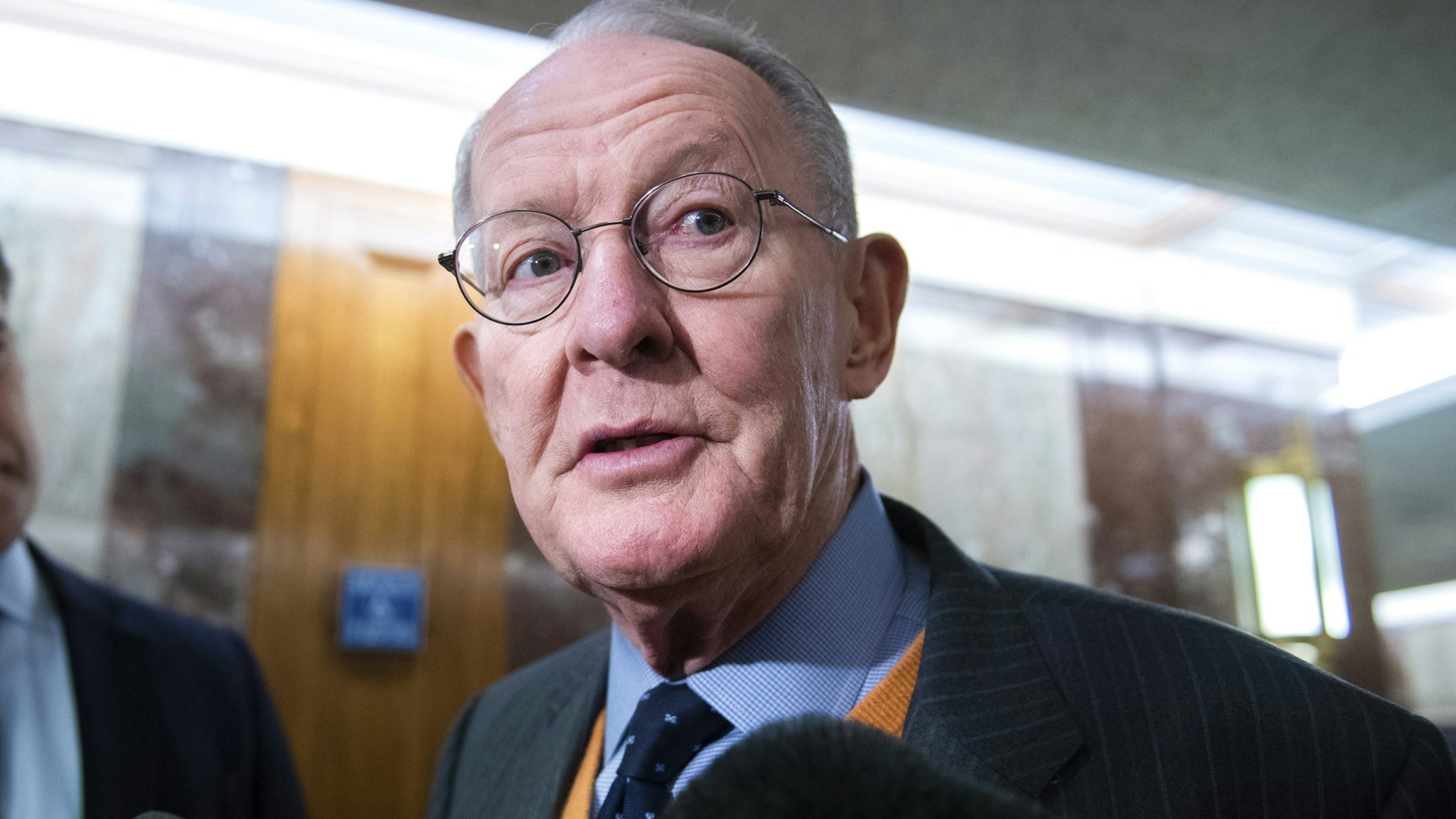 UNITED STATES - JANUARY 24: Chairman Lamar Alexander, R-Tenn., arrives for a senators briefing with government health officials on the coronavirus at the Senate Health, Education, Labor, and Pensions Committee in Dirksen Building on Friday, January 24, 2020.