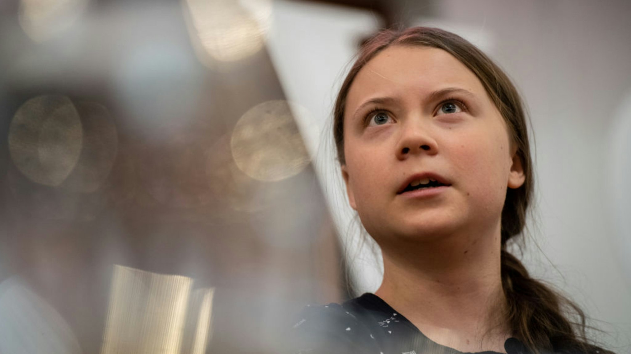 Greta Thunberg speaks at an event with other climate activists on April 22, 2019 in London, England.