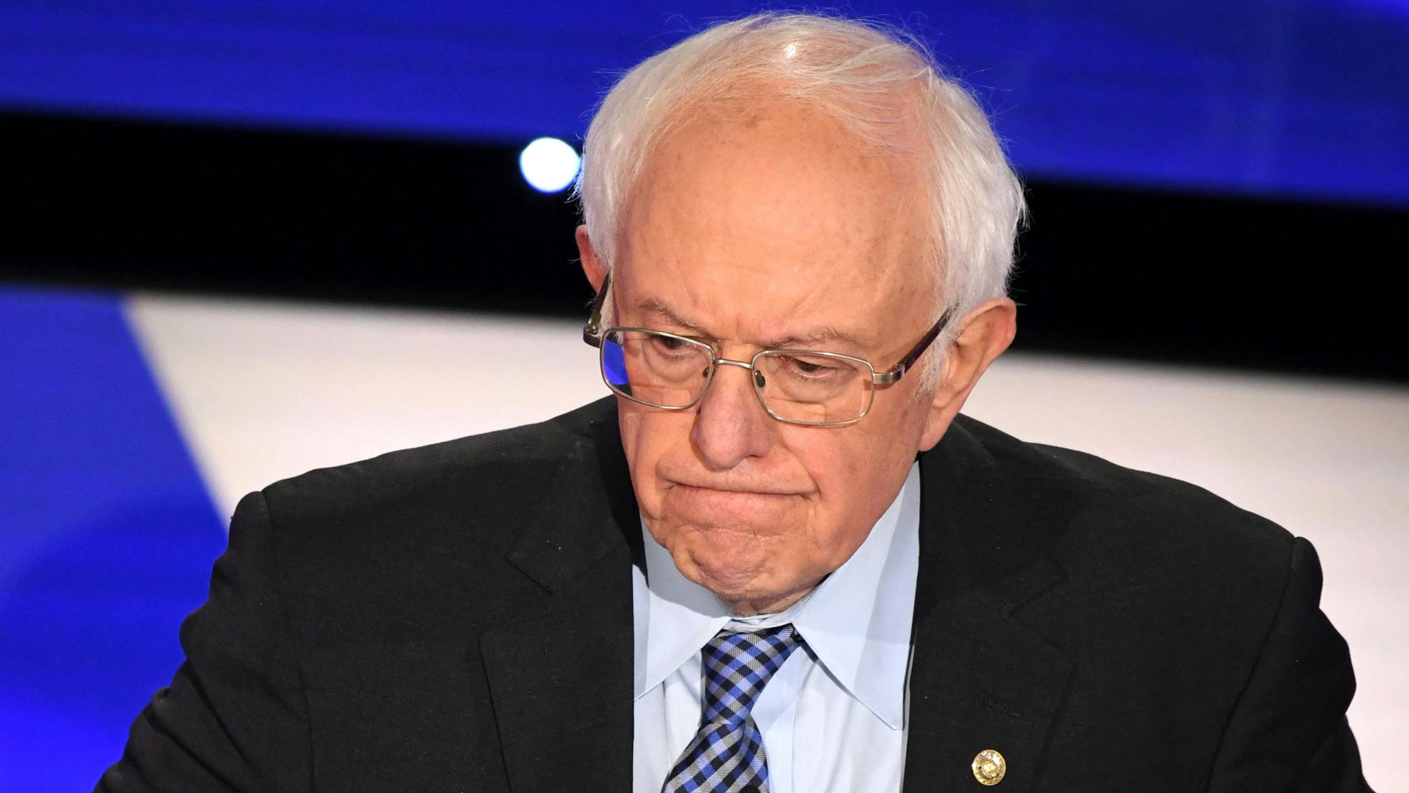 Bernie Sanders Democratic presidential hopeful Vermont Senator Bernie Sanders speaks during the seventh Democratic primary debate of the 2020 presidential campaign season co-hosted by CNN and the Des Moines Register at the Drake University campus in Des Moines, Iowa on January 14, 2020.