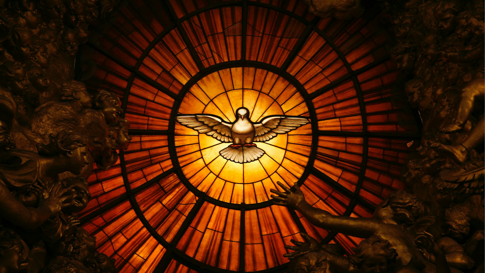 A detail showing the Holy Spirit from Cathedra Petri by Gian Lorenzo Bernini in St. Peter's Basilica.
