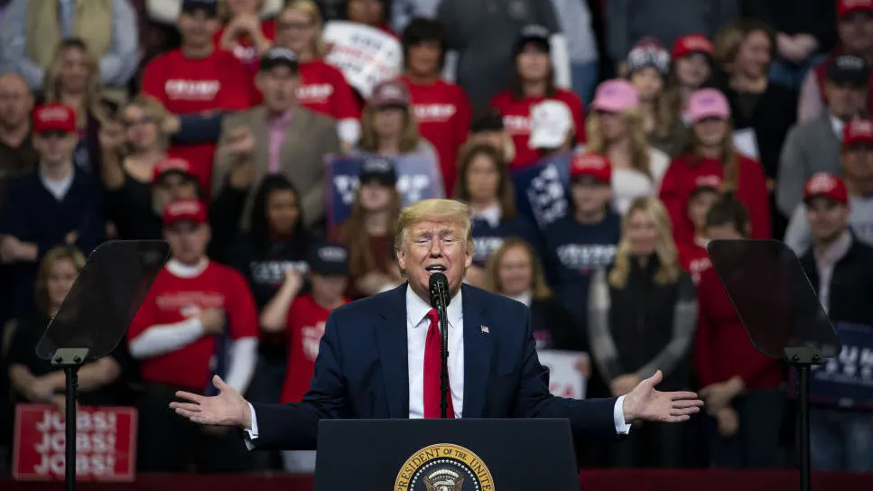 On Verge Of Acquittal, Trump Laughs Off Impeachment, Declares ‘Happy Period’ At Packed-Out Iowa Rally