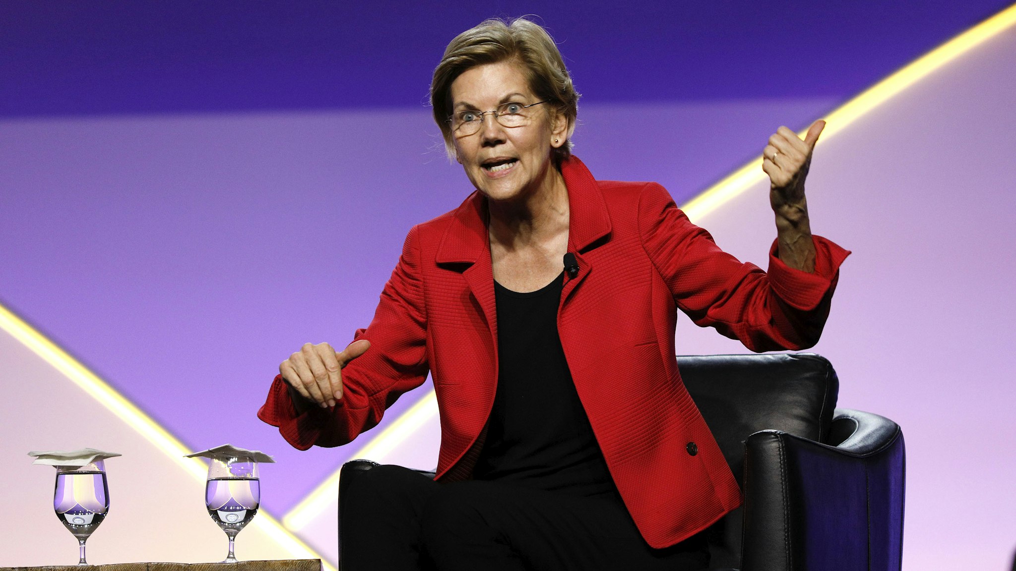 DETROIT, MI - JULY 24: Democratic presidential candidate U.S. Sen. Elizabeth Warren (D-MA) participates in a Presidential Candidates Forum at the NAACP 110th National Convention on July 24, 2019 in Detroit, Michigan. The theme of this years Convention is, When We Fight, We Win.