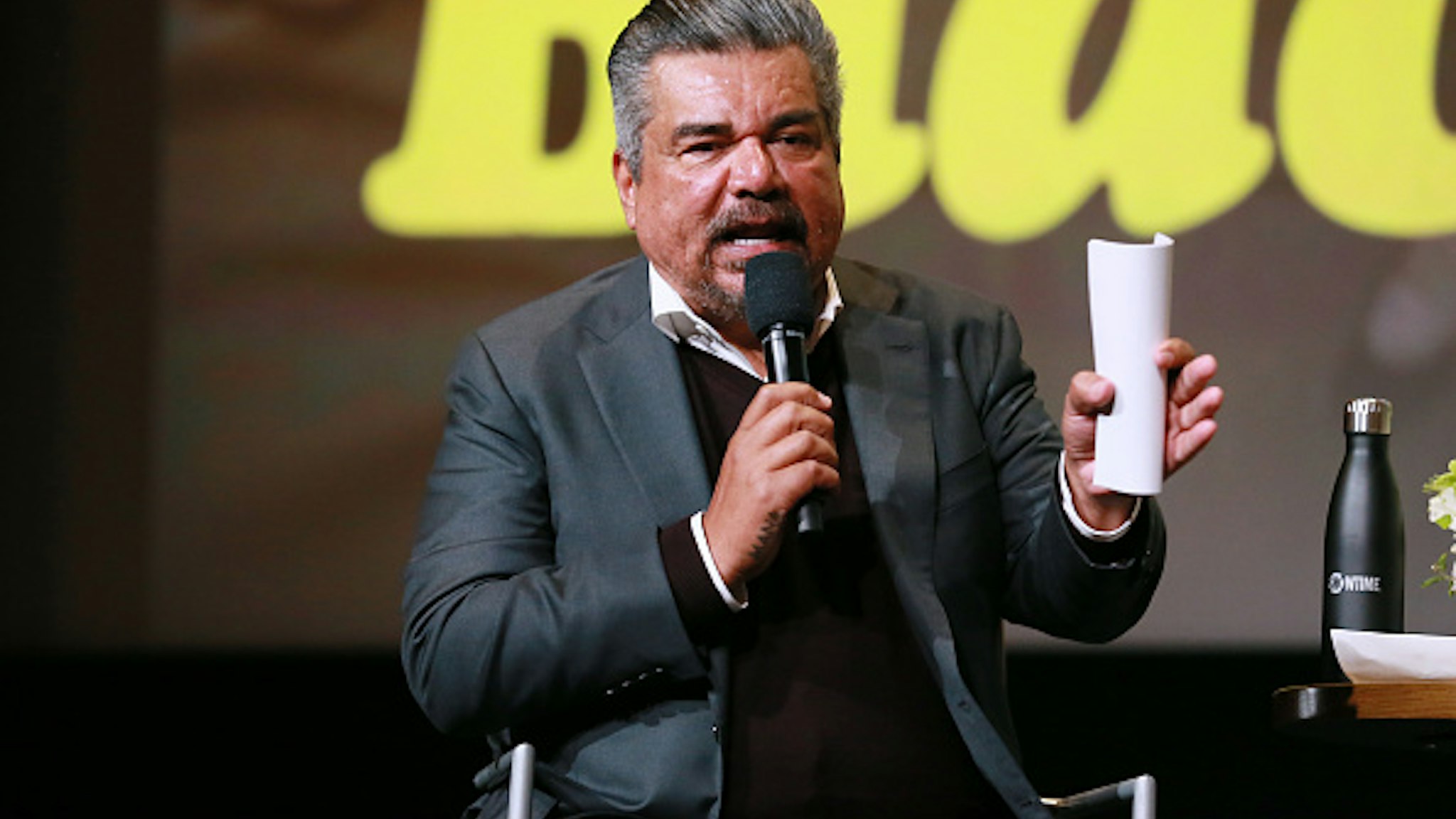 NORTH HOLLYWOOD, CALIFORNIA - MAY 14: George Lopez during the panel discussion at the FYC Red Carpet Event For Showtimes' "Black Monday" at Saban Media Center on May 14, 2019 in North Hollywood, California.