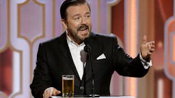 NBC’s “73rd Annual Golden Globe Awards” – Show 73rd ANNUAL GOLDEN GLOBE AWARDS -- Pictured: Ricky Gervais, Host at the 73rd Annual Golden Globe Awards held at the Beverly Hilton Hotel on January 10, 2016 --