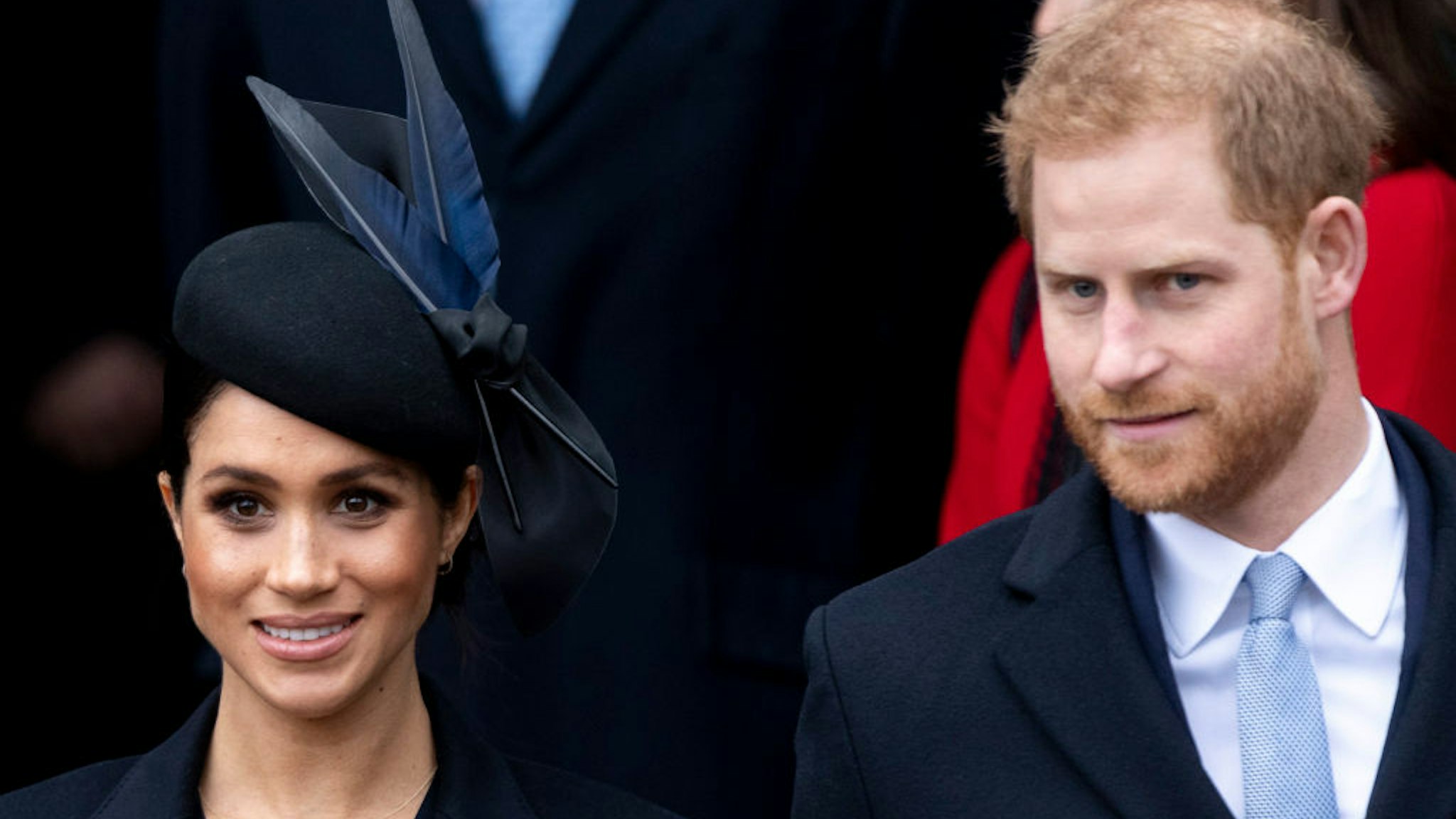 Meghan, Duchess of Sussex and Prince Harry, Duke of Sussex attend Christmas Day Church service at Church of St Mary Magdalene on the Sandringham estate on December 25, 2018 in King's Lynn, England.