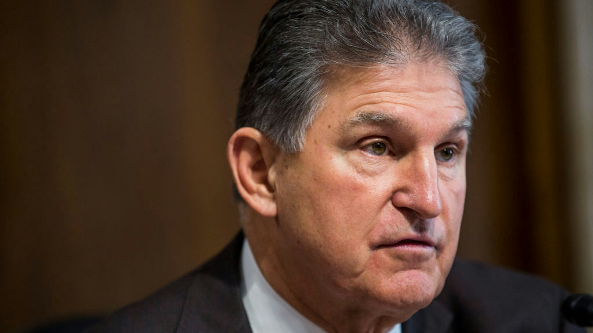 Senate Energy and Natural Resources Ranking Member Senator Joe Manchin (D-WV) speaks during a Senate Energy and Natural Resources Committee confirmation hearing on March 28, 2019 in Washington, DC.