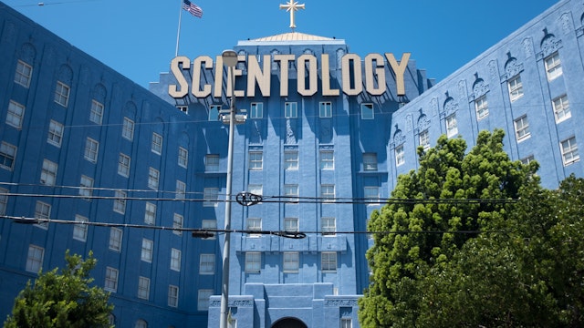 he exterior of the Scientology building on Fountain Avenue, East Hollywood which serves as the groups west coast headquarters. The building was designed by Eastern Columbia architect Claud Beelman, and was a former hospital. (Photo by Epics/Getty Images)