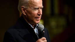 Joe Biden Democratic presidential candidate, former Vice President Joe Biden, speaks during a campaign event on January 3, 2020 in Independence, Iowa.