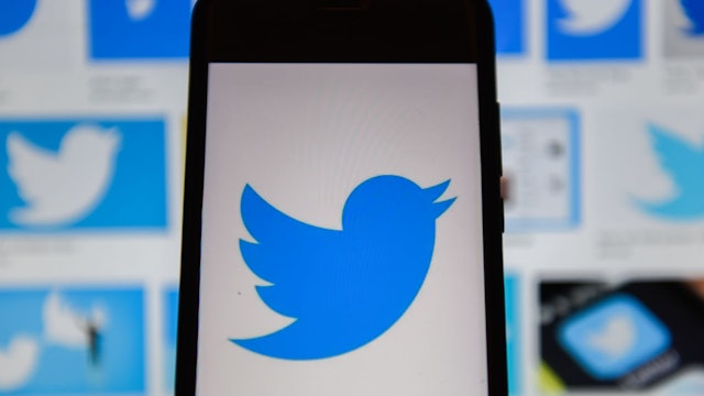 POLAND - 2020/01/06: In this photo illustration a Twitter logo seen displayed on a smartphone.