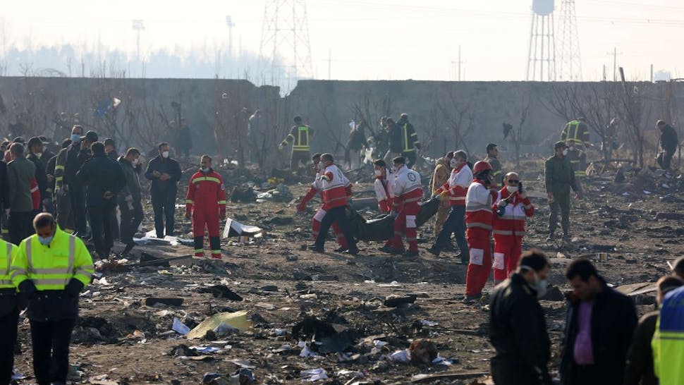 Iran plane crash TEHRAN, IRAN - JANUARY 08: Search and rescue works are conducted at site after a Boeing 737 plane belonging to a Ukrainian airline crashed near Imam Khomeini Airport in Iran just after takeoff with 180 passengers on board in Tehran, Iran on January 08, 2020. All 167 passengers and nine crew members on an Ukrainian 737 plane that crashed near Iran's capital Tehran early Wednesday have died, according to a state official.