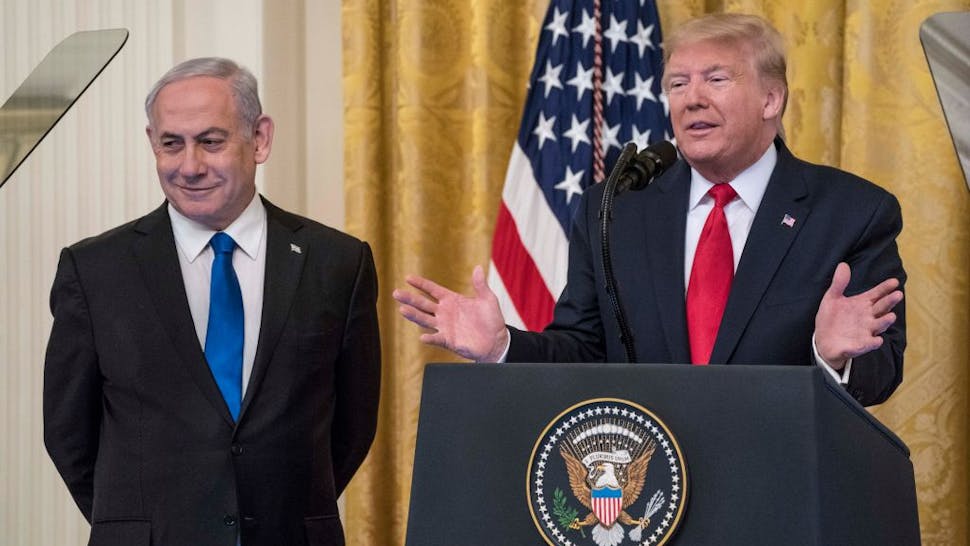 Donald Trump at White House with Benjamin Netanyahu