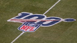 Wild Card Round – Seattle Seahawks v Philadelphia Eagles A general view of the NFL 100 logo prior to the NFC Wild Card game between the Seattle Seahawks and Philadelphia Eagles at Lincoln Financial Field on January 5, 2020 in Philadelphia, Pennsylvania.
