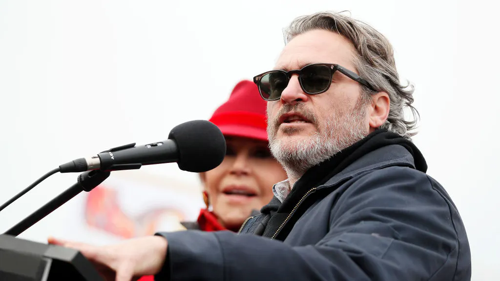 WATCH: Joaquin Phoenix Targets Meat, Dairy Farmers At Climate Rally, Admits He Just Got Off Plane
