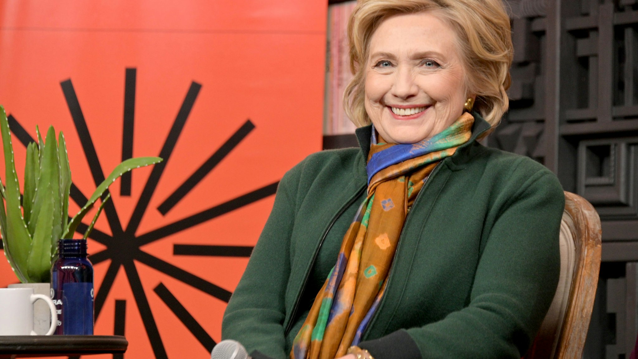 PARK CITY, UTAH - JANUARY 26: Former First Lady and Secretary of State Hillary Rodham Clinton speaks onstage at Cinema Cafe during the 2020 Sundance Film Festival at the Filmmaker Lodge on January 26, 2020 in Park City, Utah. (Photo by Michael Loccisano/Getty Images)