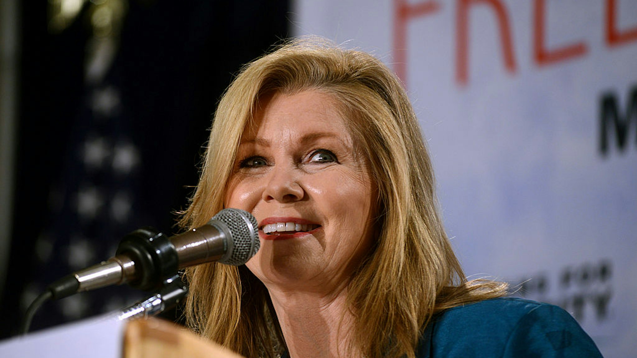 U.S. Representative Marsha Blackburn (R-TN) speaks at the Freedom Summit at The Executive Court Banquet Facility April 12, 2014 in Manchester, New Hampshire.