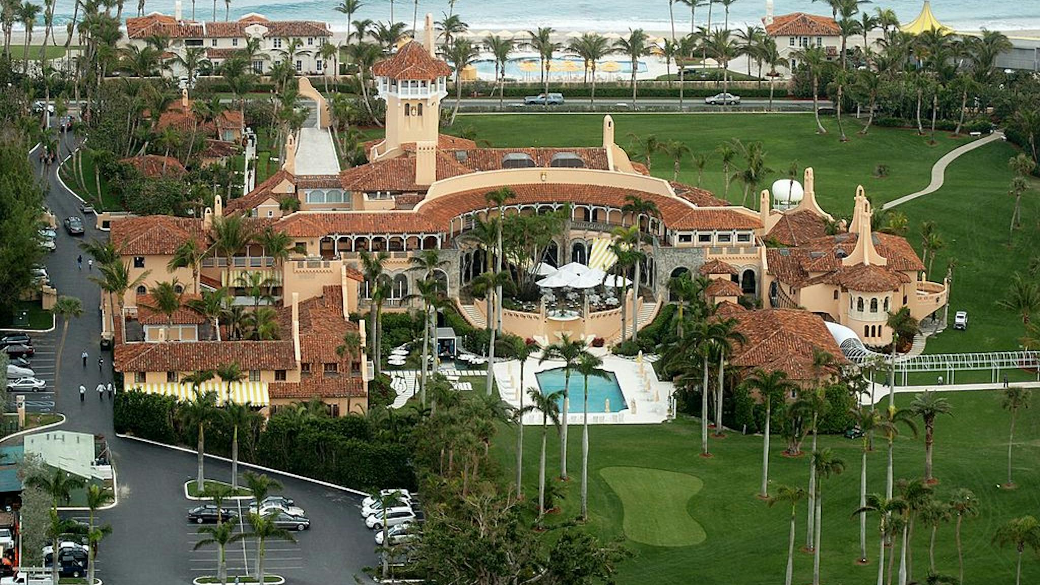Aerial view of Mar-a-Lago, the estate of Donald Trump, in Pa Aerial view of Mar-a-Lago, the estate of Donald Trump, in Palm Beach, Fla.