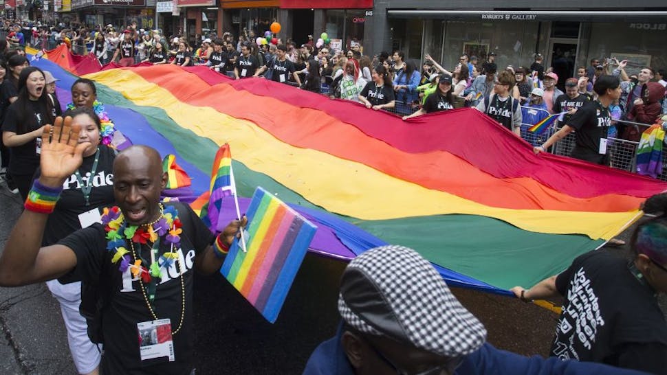 CANADA-TORONTO-PRIDE PARADE People take part in the 2018 Toronto Pride Parade in Toronto, Canada, June 24, 2018.