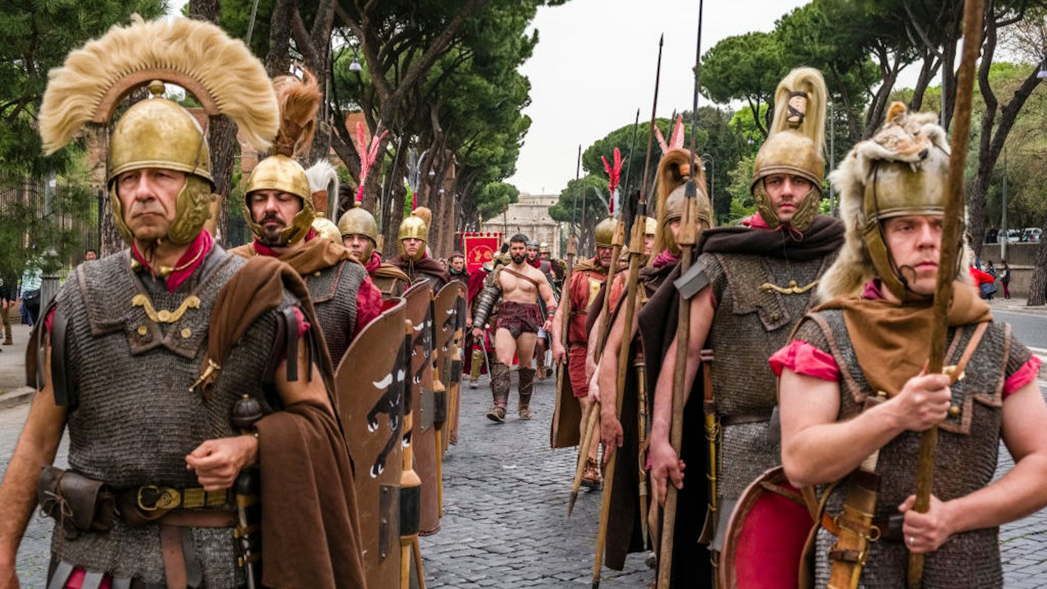 Historically dressed people taking part of the annual festival Natale di Roma, Rome's foundation anniversary. (Photo by Frank Bienewald/LightRocket via Getty Images)