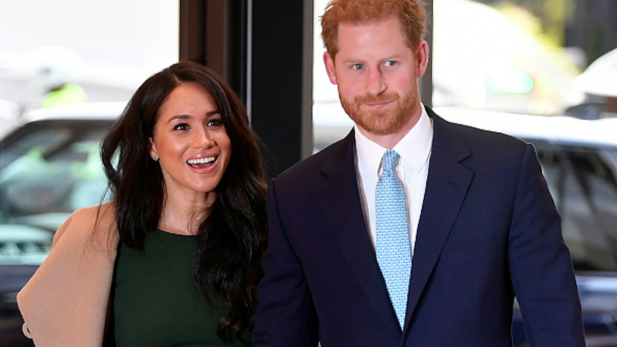 Britain's Prince Harry, Duke of Sussex (R), and his wife Meghan, Duchess of Sussex attend the annual WellChild Awards in London on October 15, 2019. - WellChild is the national charity for seriously ill children and their families. The WellChild Awards celebrate the inspiring qualities of some of the country's seriously ill young people and the dedication of those who care for and support them.
