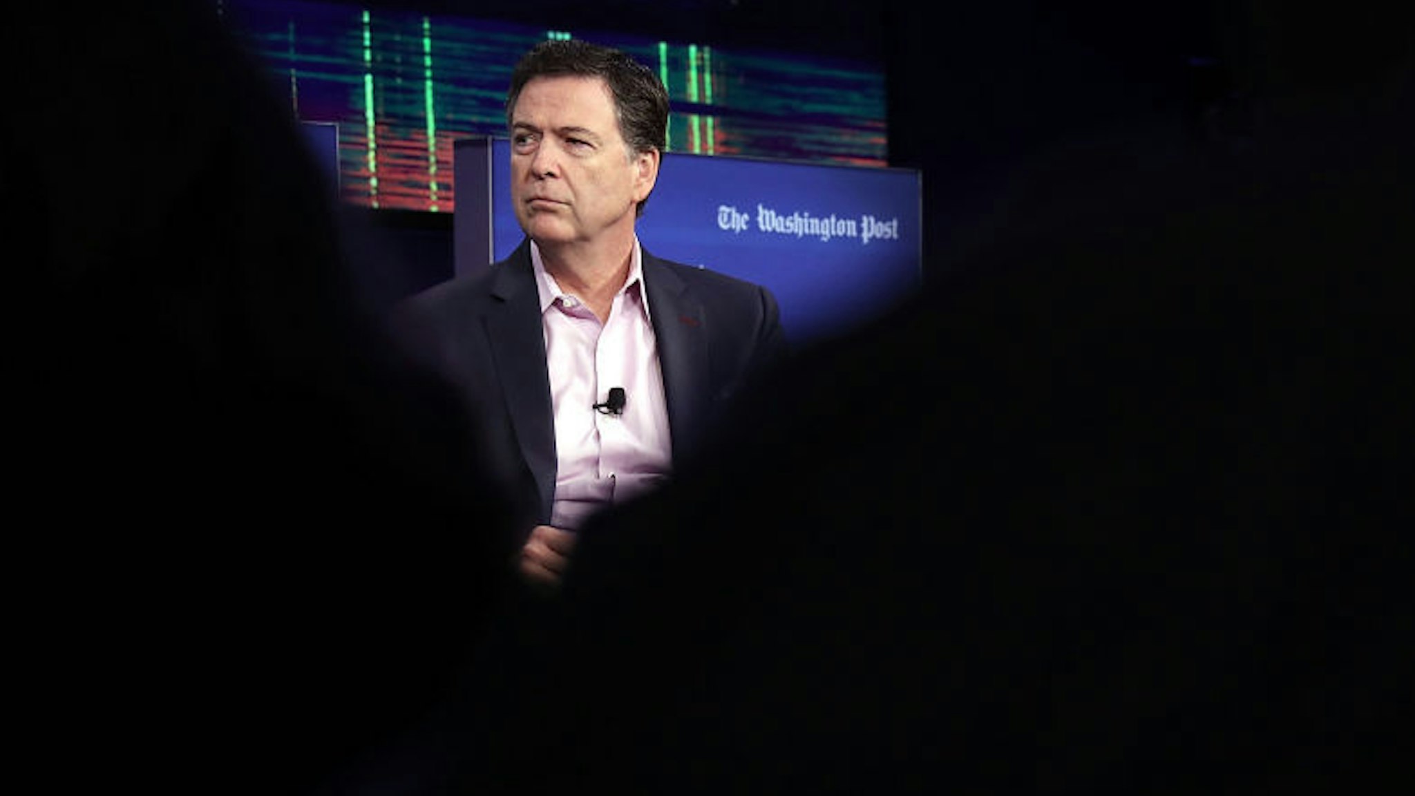 Former FBI director James Comey answers questions during an interview forum at the Washington Post May 8, 2018 in Washington, DC. Comey discussed his stormy tenure as head of the FBI, his handling of the Hillary Clinton email investigation, his tense relationship with President Trump and his controversial firing a year ago, during the forum. (Photo by Win McNamee/Getty Images)