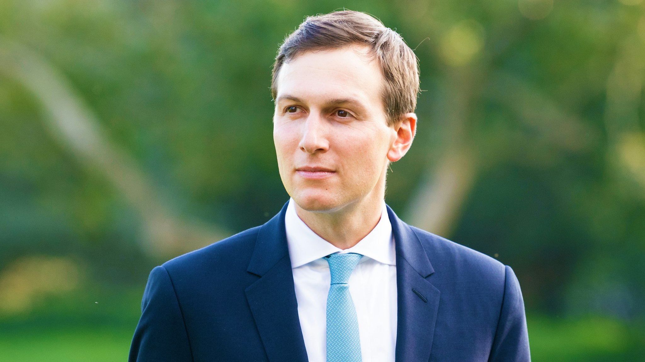 WASHINGTON, DC, UNITED STATES - 2018/10/08: Jared Kushner, Senior Advisor to the President of the United States seen posing for a picture during the South Lawn of the White House in Washington, DC.