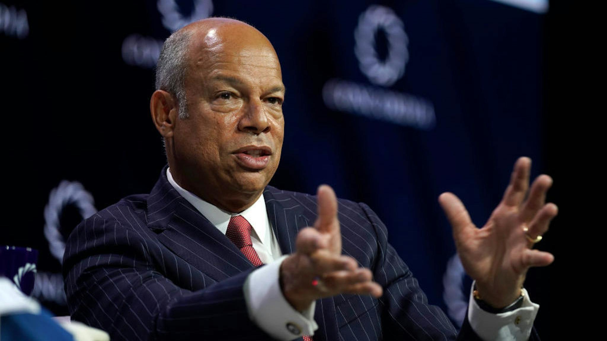 Jeh Johnson Jeh Johnson, Former Secretary, U.S. Department of Homeland Security, speaks onstage during the 2019 Concordia Annual Summit - Day 2 at Grand Hyatt New York on September 24, 2019 in New York City. (Photo by Riccardo Savi/Getty Images for Concordia Summit)