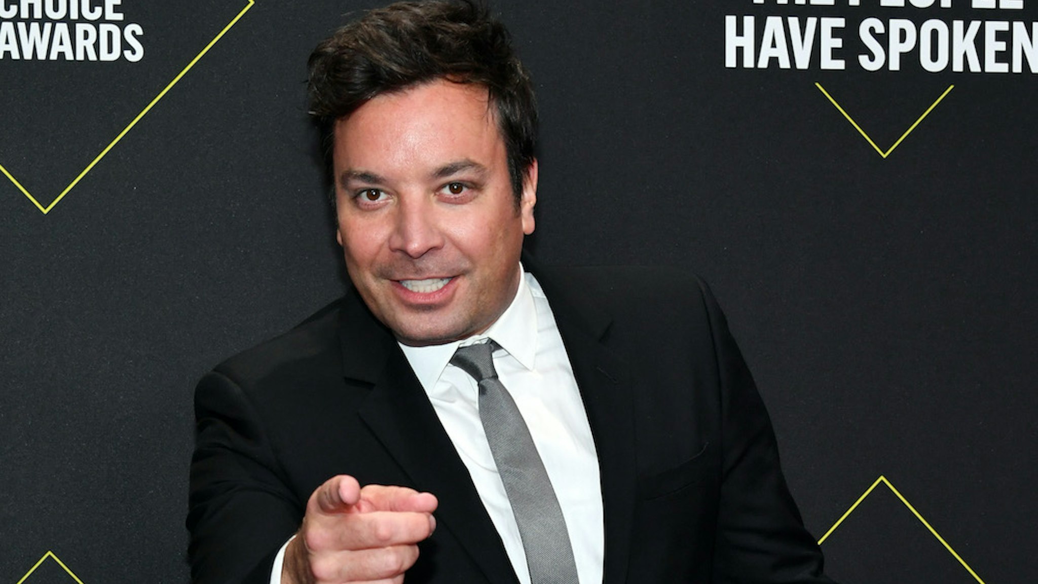 Jimmy Fallon arrives to the 2019 E! People's Choice Awards held at the Barker Hangar on November 10, 2019 -- NUP_188989 (Photo by: Amy Sussman/E! Entertainment/NBCU Photo Bank)