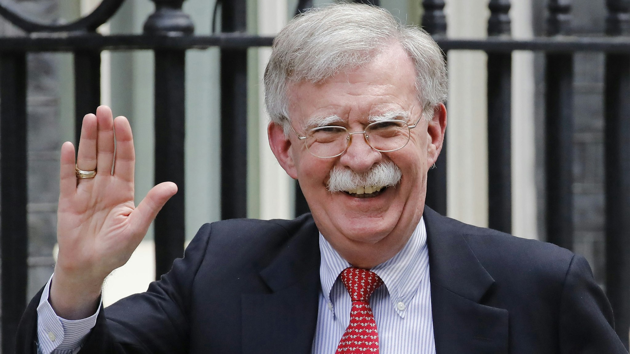 US National Security Advisor John Bolton arrives in Downing Street in London on August 13, 2019, ahead of his meeting with Britain's Chancellor of the Exchequer Sajid Javid. - US National Security Advisor John Bolton said Monday that Washington wanted "to move very quickly" on a trade deal with Britain after it leaves the EU, and that the White House would wait until after Brexit to address various security concerns.