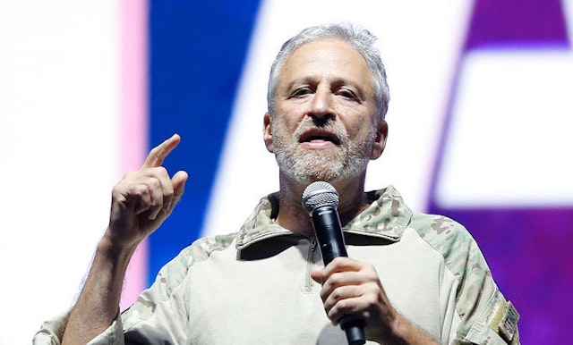 Jon Stewart speaks on stage during the opening ceremony of the 2019 Warrior Games at Amalie Arena on June 22, 2019 in Tampa, Florida. (Photo by Michael Reaves/Getty Images)