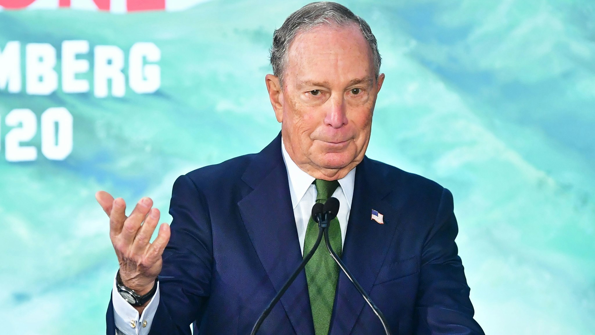 Democratic Presidential candidate Mike Bloomberg addresses his suporters at the opening of a Los Angeles field office for his presidential campaign on January 6, 2020 in Los Angeles, California.
