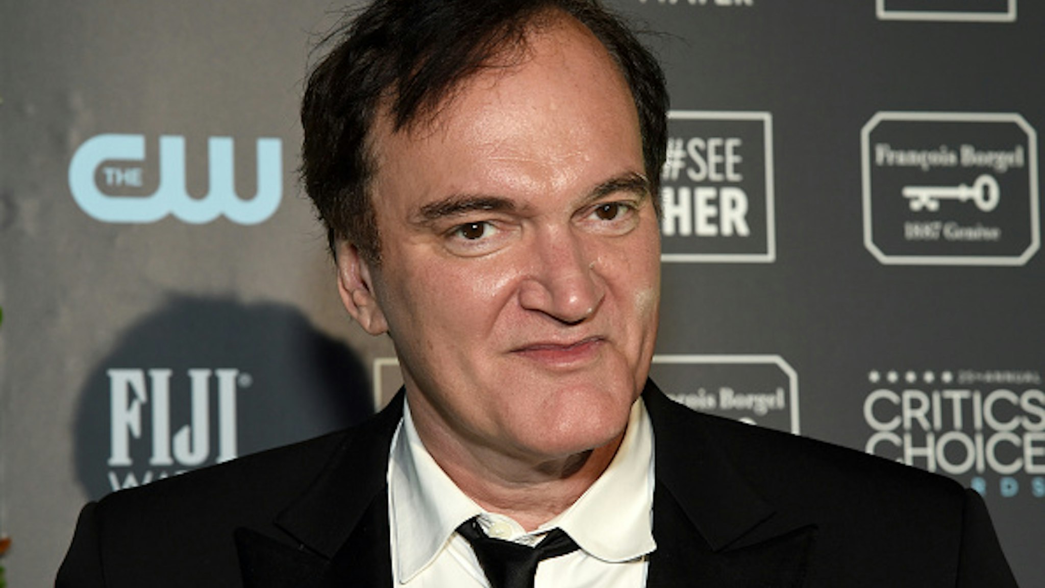 SANTA MONICA, CALIFORNIA - JANUARY 12: Quentin Tarantino, winner of Best Picture for 'Once Upon a Time in Hollywood', attends the 25th Annual Critics' Choice Awards at Barker Hangar on January 12, 2020 in Santa Monica, California.