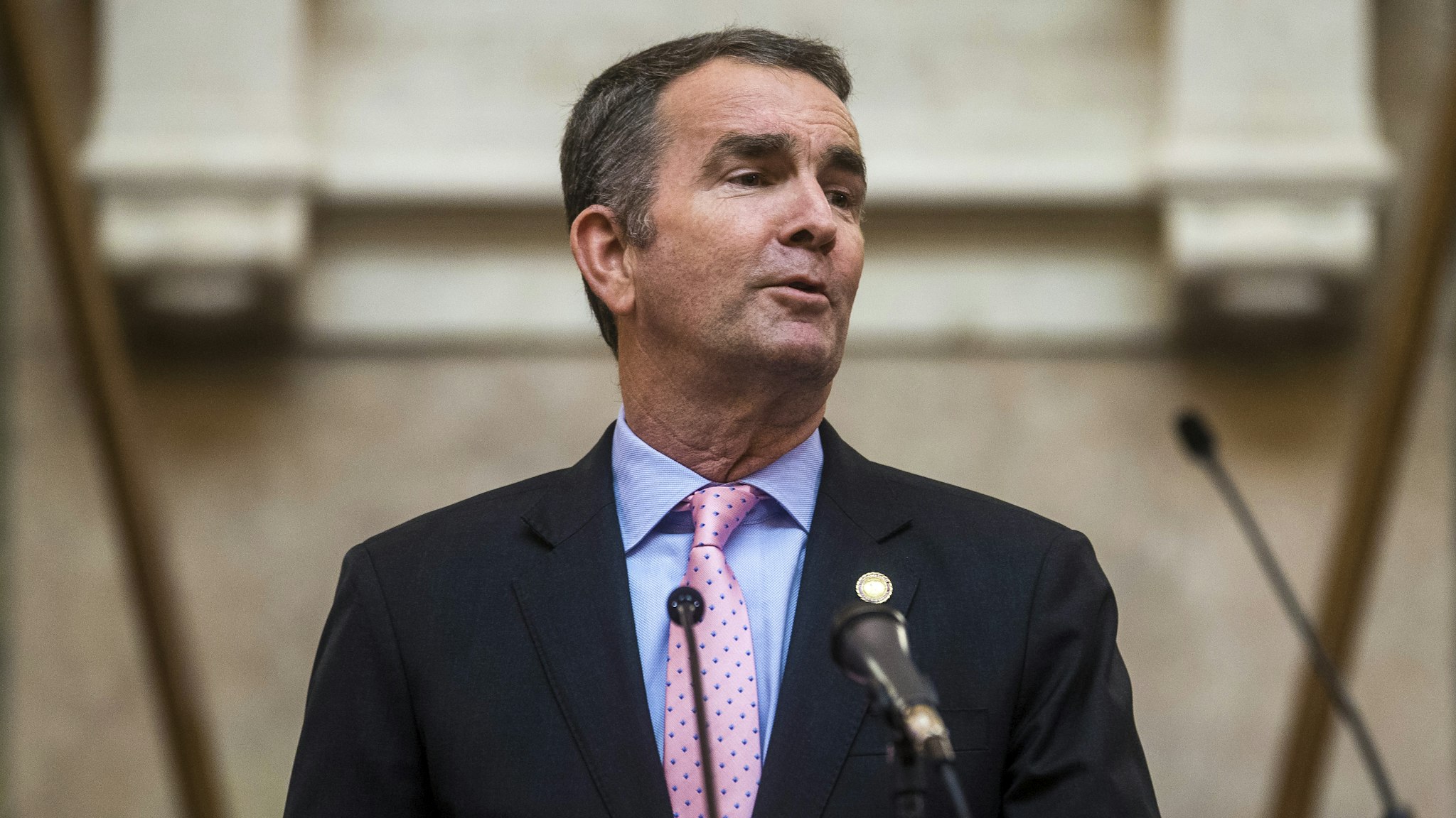 RICHMOND, VA - JANUARY 08: Gov. Ralph Northam delivers the State of the Commonwealth address at the Virginia State Capitol on January 8, 2020 in Richmond, Virginia. The 2020 legislative session began today under Democratic control.