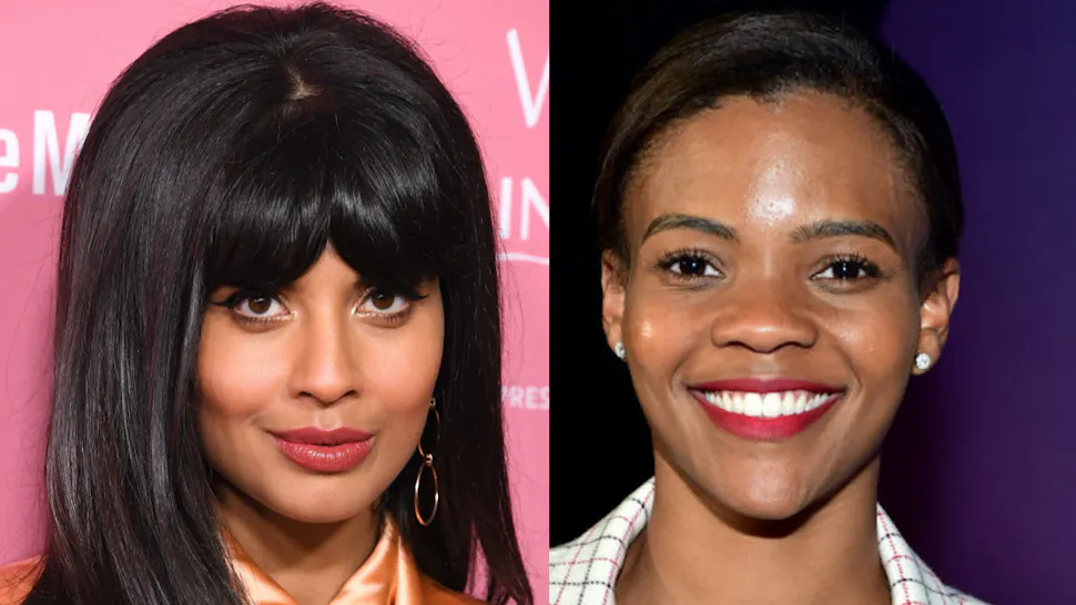 Jameela Jamil And Candace Owens Jameela Jamil arrives at the 2019 Billboard Women In Music at Hollywood Palladium on December 12, 2019 in Los Angeles, California.// Candace Owens attends day 3 of REVOLT Summit x AT&T Summit on September 14, 2019 in Atlanta, Georgia.