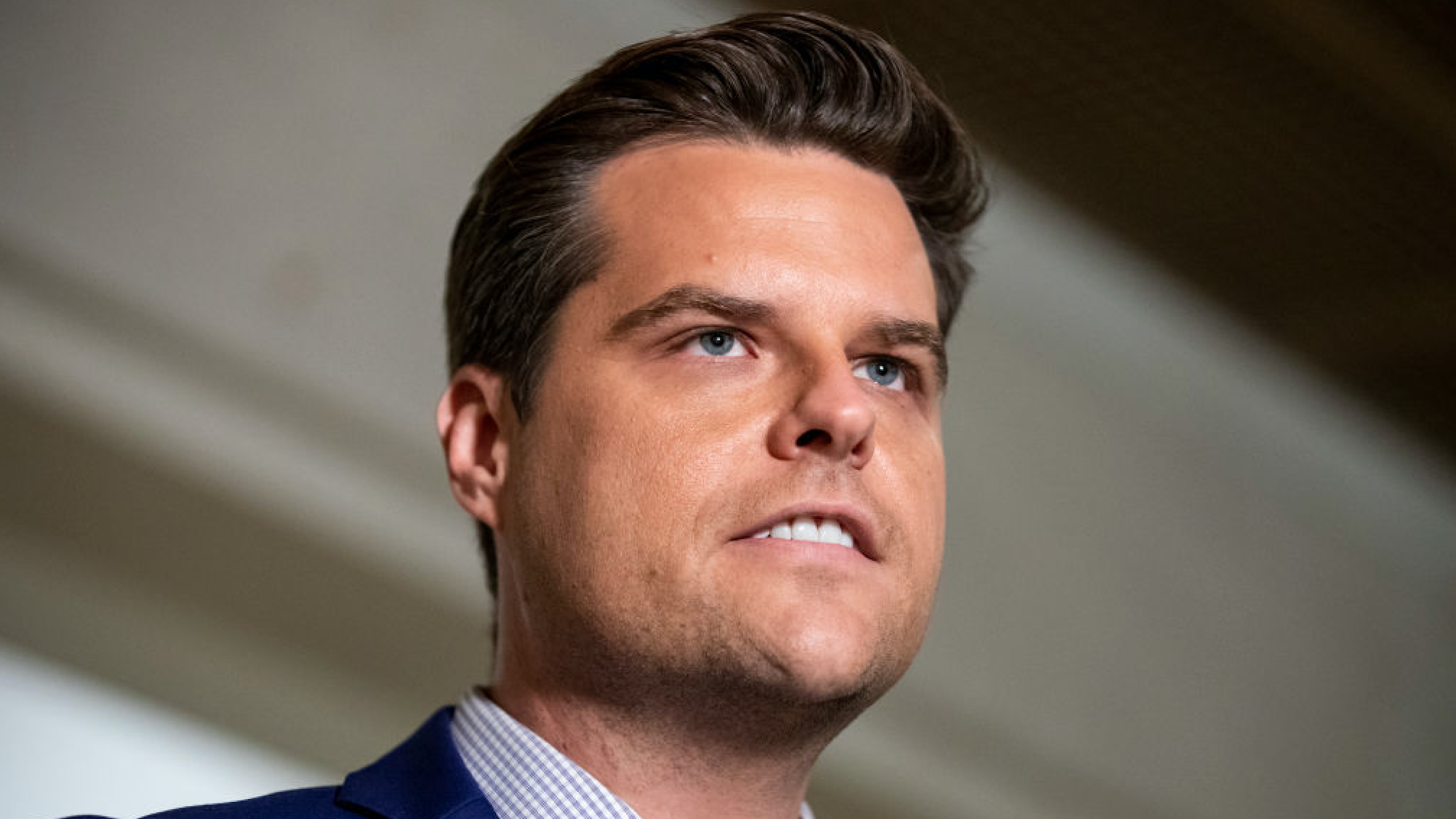 U.S. Rep. Matt Gaetz (R-FL) speaks to the media outside of the Sensitive Compartmented Information Facility (SCIF) during the continued House impeachment inquiry against President Donald Trump at the U.S. Capitol on October 30, 2019 in Washington, DC.