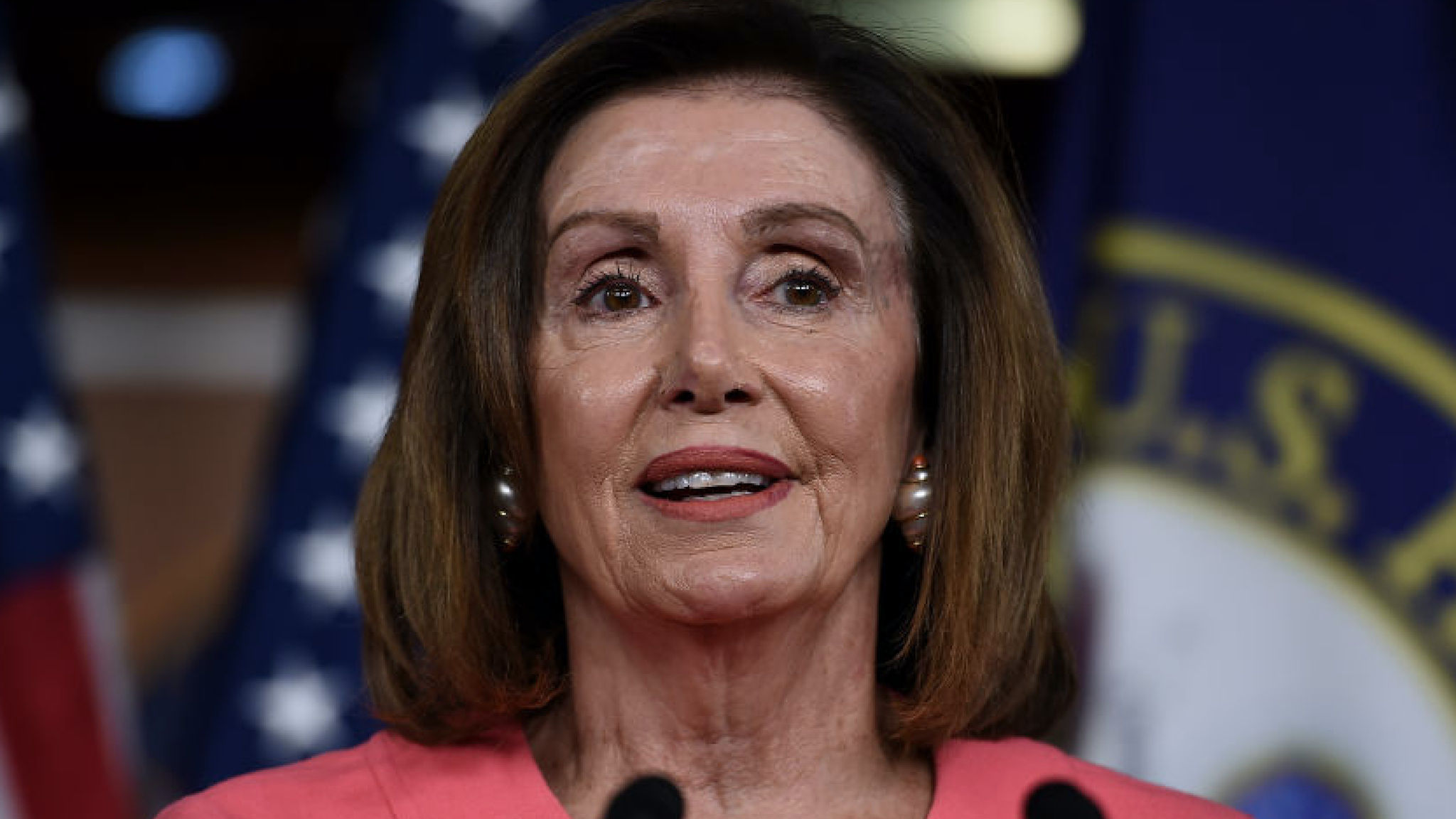 US Speaker of the House Nancy Pelosi (D-CA) speaks at a press conference to announce the impeachment managers on Capitol Hill January 15, 2020, in Washington, DC.