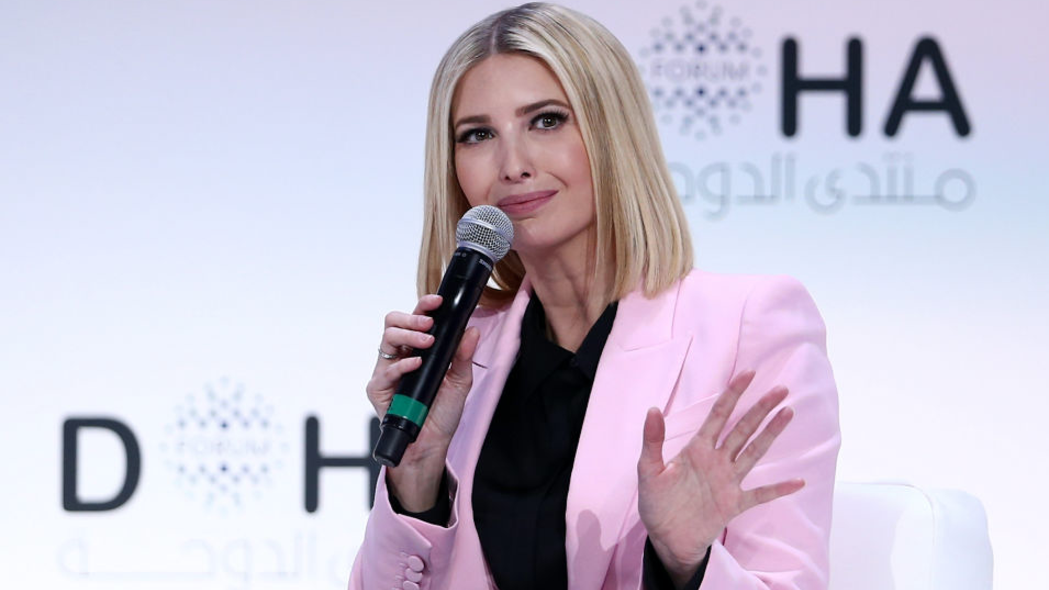 Ivanka Trump, senior advisor to the president of the United States and daughter of President Donald Trump, speaks during a plenary session of the Doha Forum in the Qatari capital on December 14, 2019.