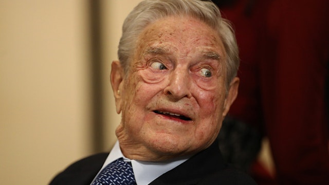 George Soros, billionaire and founder of Soros Fund Management LLC, on day three of the World Economic Forum (WEF) in Davos, Switzerland, on Thursday, Jan. 23, 2020. World leaders, influential executives, bankers and policy makers attend the 50th annual meeting of the World Economic Forum in Davos from Jan. 21 - 24.
