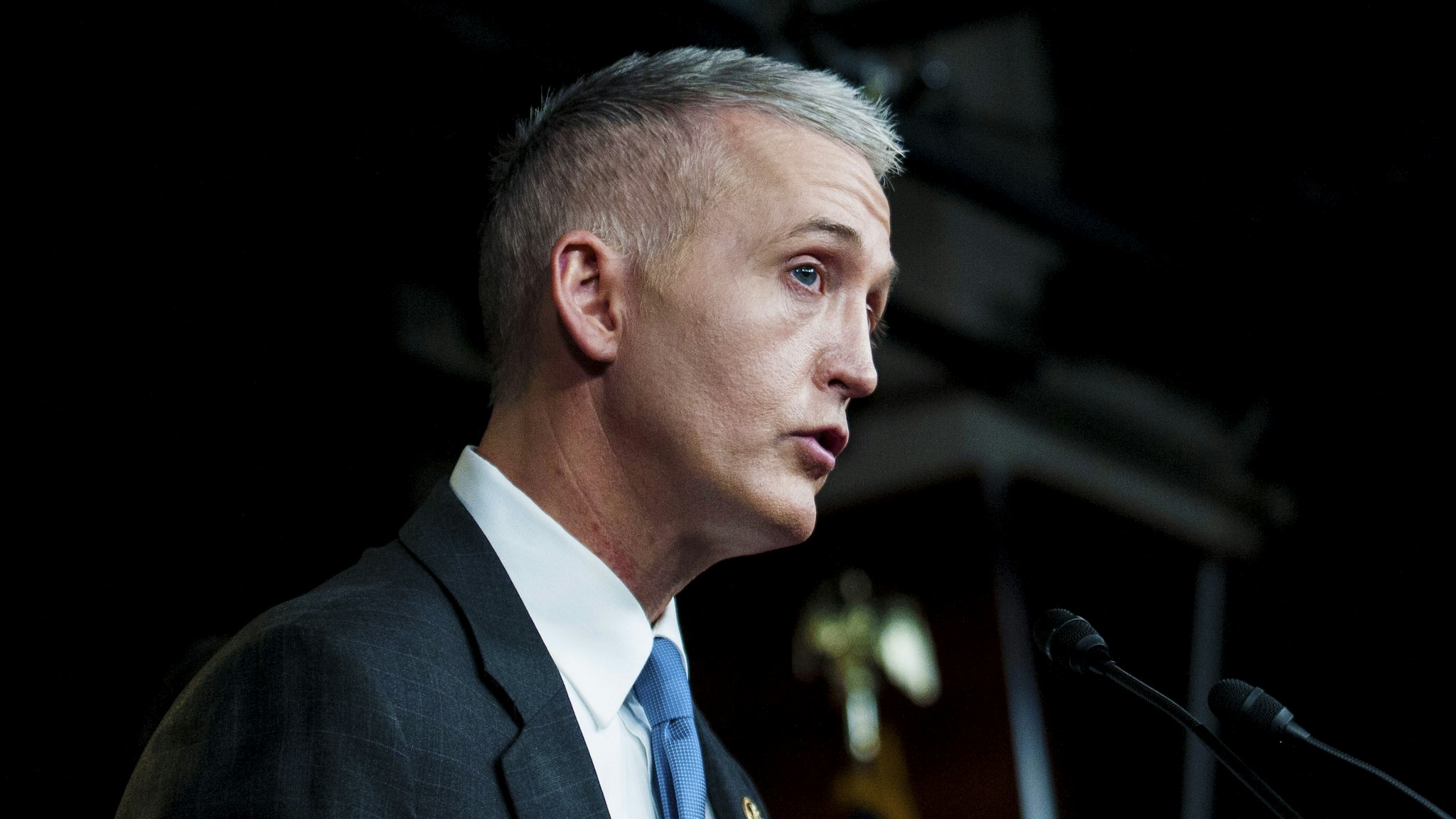 WASHINGTON, DC - MARCH 03: Chairman Trey Gowdy (R-SC) of the House Select Committee on Benghazi speaks to reporters at a press conference on the findings of former Secretary of State Hillary Clinton's personal emails at the U.S. Capitol on March 3, 2015 in Washington, D.C. The New York Times reported that Clinton may have violated the law by using a personal email account for official business at the State Department.