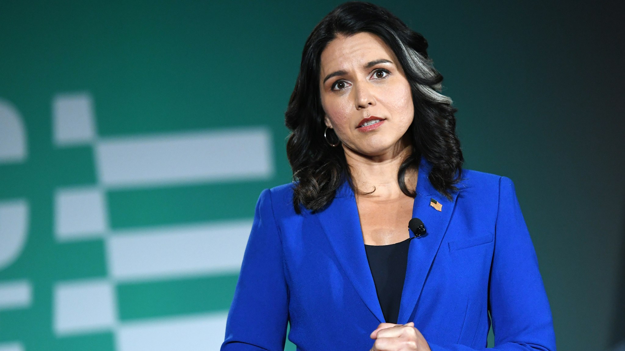 LAS VEGAS, NEVADA - AUGUST 03: Democratic presidential candidate and U.S. Rep. Tulsi Gabbard (D-HI) speaks during the 2020 Public Service Forum hosted by the American Federation of State, County and Municipal Employees (AFSCME) at UNLV on August 3, 2019 in Las Vegas, Nevada. Nineteen of the 24 candidates running for the Democratic party's 2020 presidential nomination are addressing union members in a state with one of the largest organized labor populations in the United States.