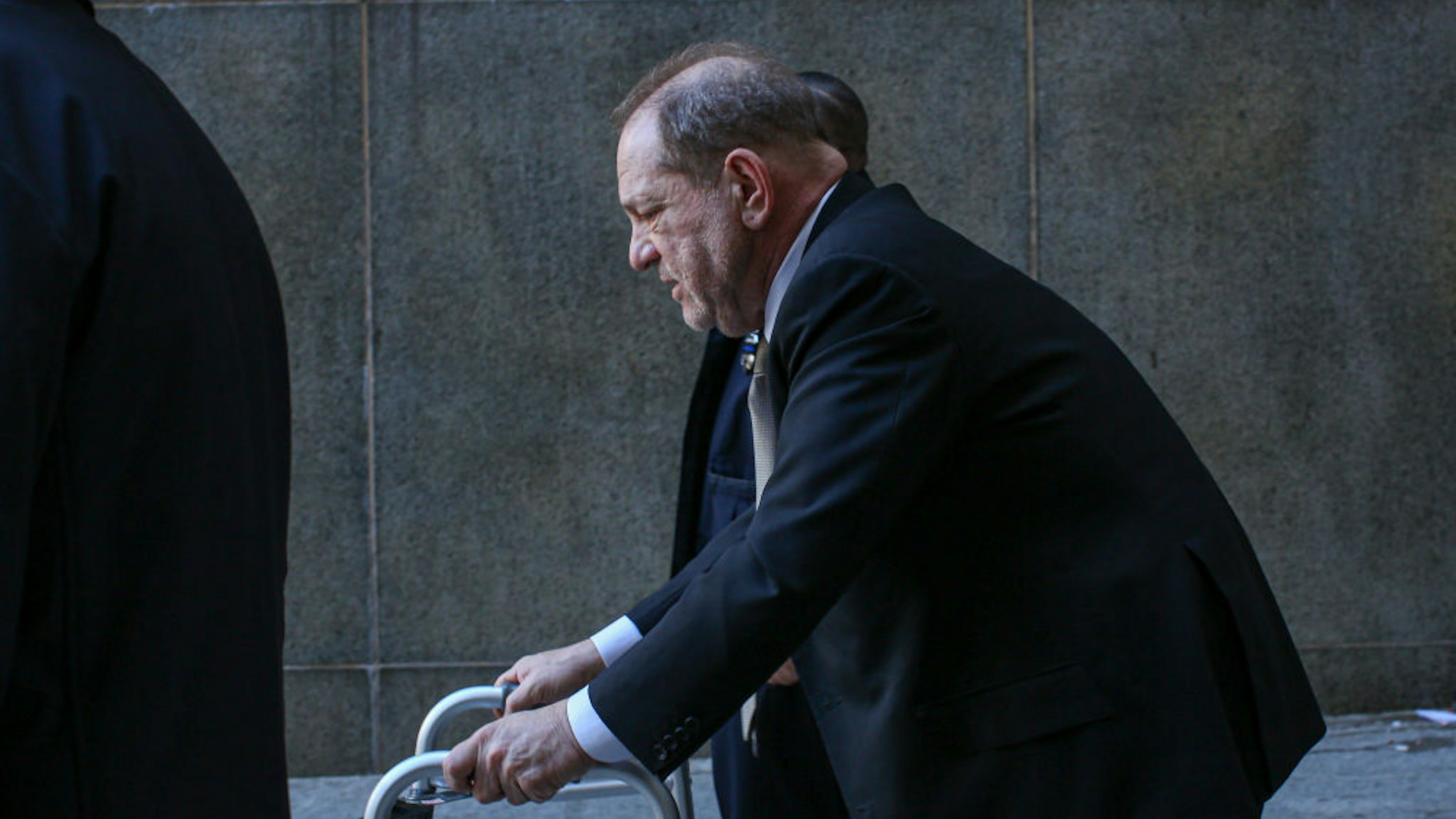 NEW YORK, NY - JANUARY 08: Harvey Weinstein leaves Manhattan court on January 8, 2020 in New York City. Weinstein, a movie producer whose alleged sexual misconduct helped spark the #MeToo movement, pleaded not-guilty on five counts of rape and sexual assault against two unnamed women and faces a possible life sentence in prison.