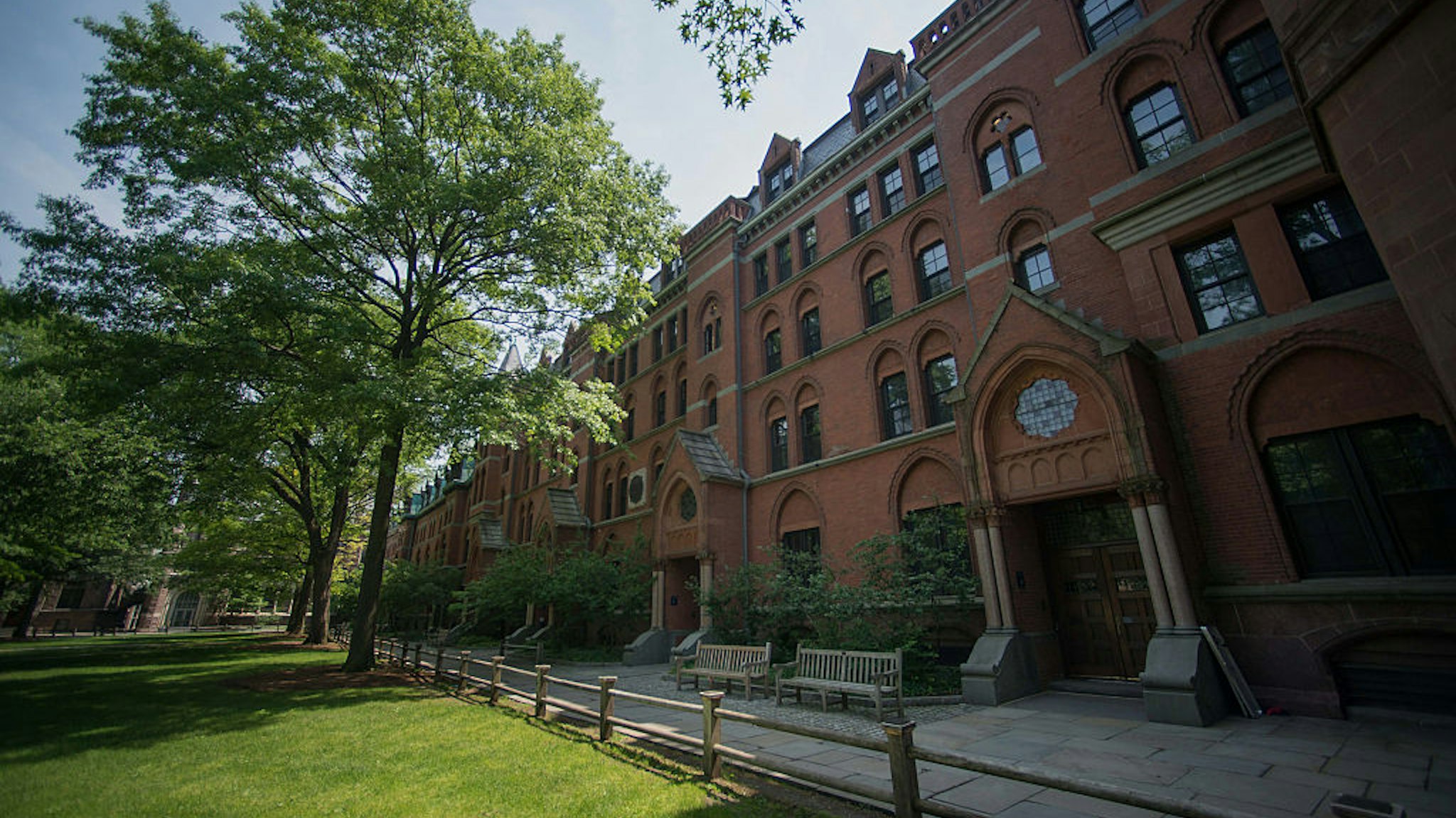 Buildings stand on the Yale University campus in New Haven, Connecticut, U.S., on Friday, June 12, 2015. Yale University is an educational institute that offers undergraduate degree programs in art, law, engineering, medicine, and nursing as well as graduate level programs.